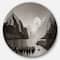 Designart - Snow Mountain Lake Panorama' Disc Large Landscape Metal Circle Wall Art